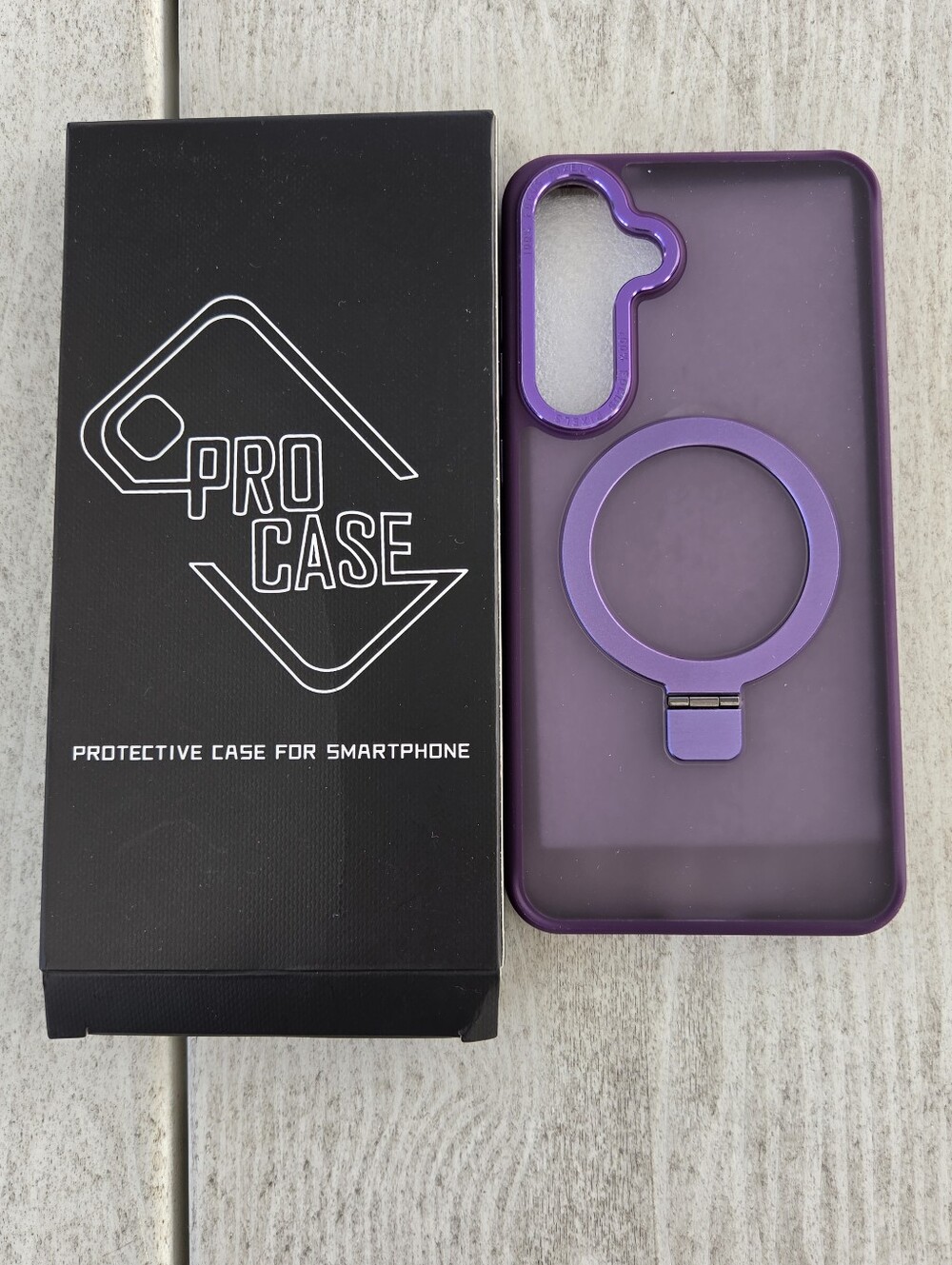 Pre-owned Samsung S24+ (S24 Plus) Purple Phone Case w Ring stand/ Kickstand